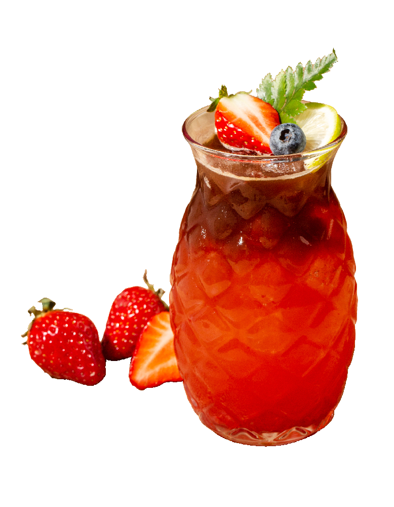 草莓气泡美式